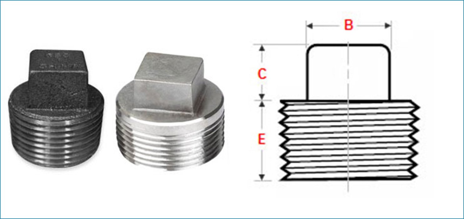 ASME B16.11 Threaded / Screwed Square Plug